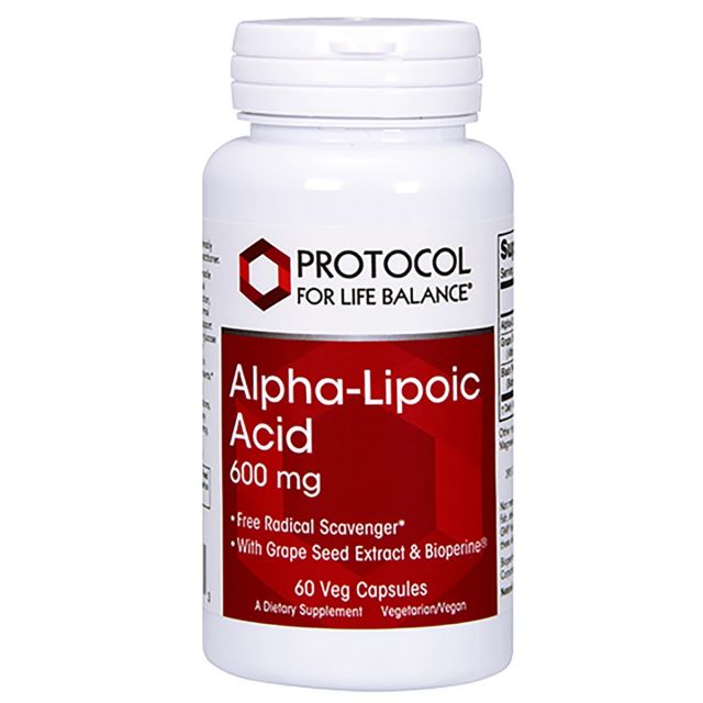Alpha-Lipoic Acid 600 mg 60 vcaps Protocol For Life Balance 