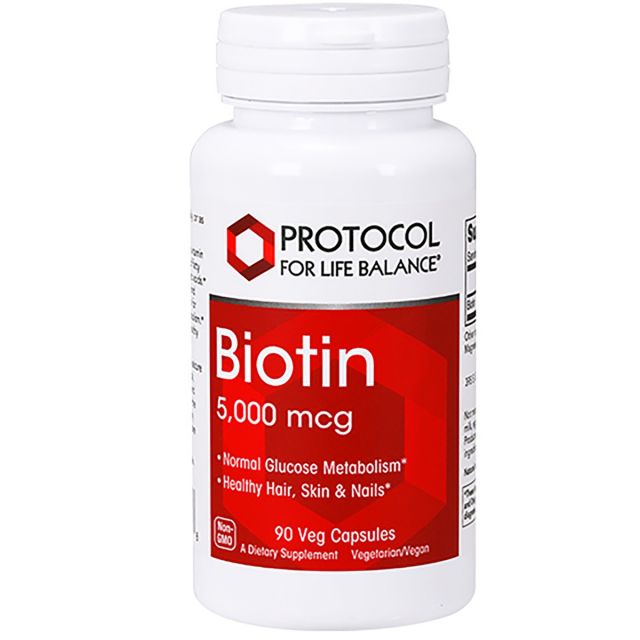 Biotin 5000 mcg 90 vcaps Protocol For Life Balance 