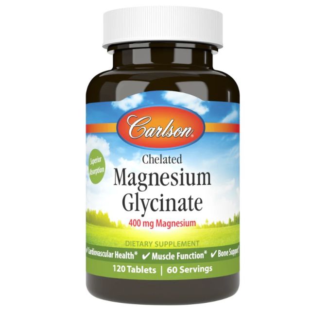 Chelated Magnesium Glycinate 200 mg 120 tabs Carlson