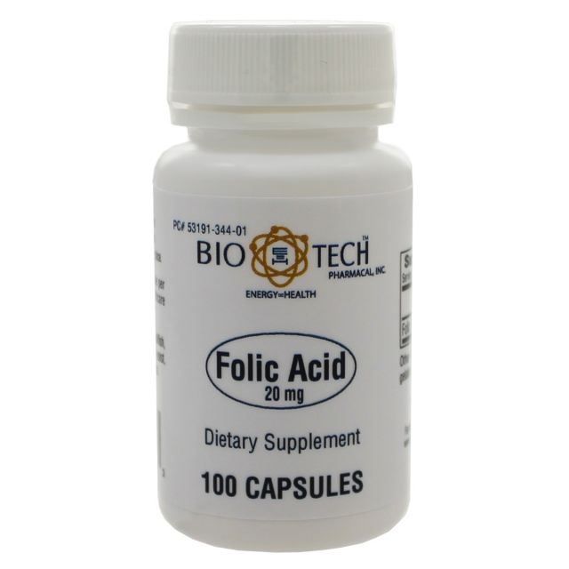 Folic Acid 20 mg 100 caps Bio-Tech