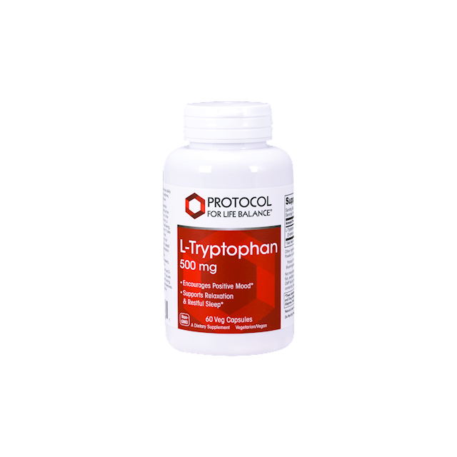L-Tryptophan 500mg 60 vcaps Protocol For Life Balance