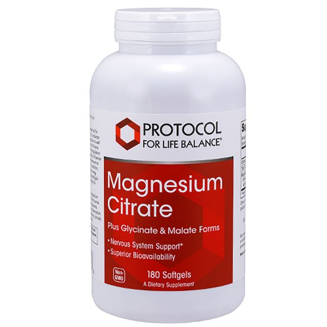 Magnesium Citrate 180 sgels Protocol For Life Balance 