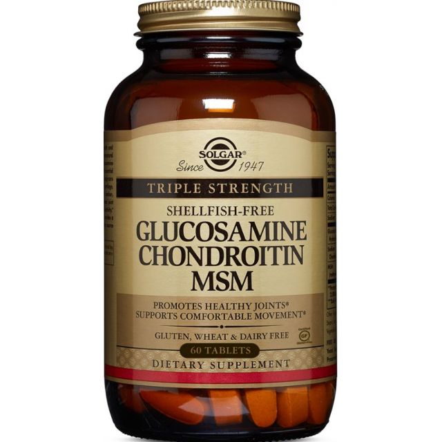 Triple Strength Glucosamine Chondroitin MSM (Shellfish-Free) 60 Tablets Solgar