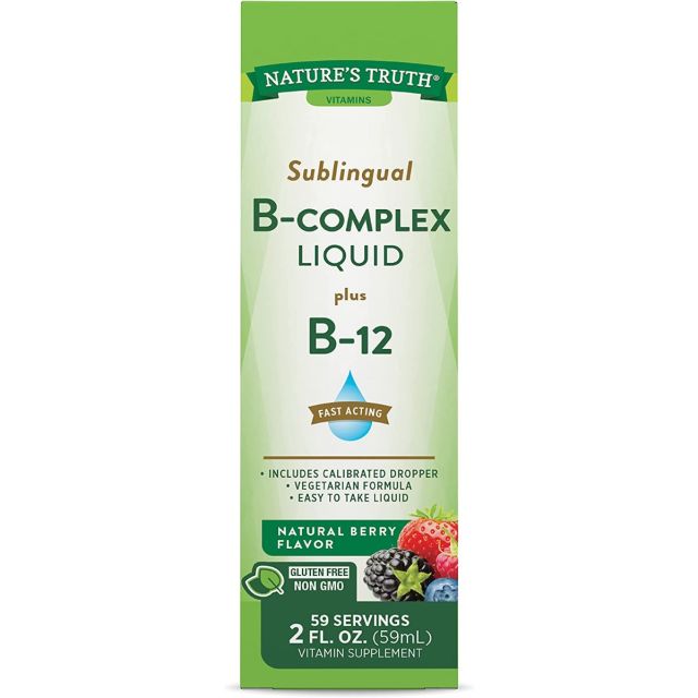 Vitamin B-Complex Sublingual Liquid plus B-12