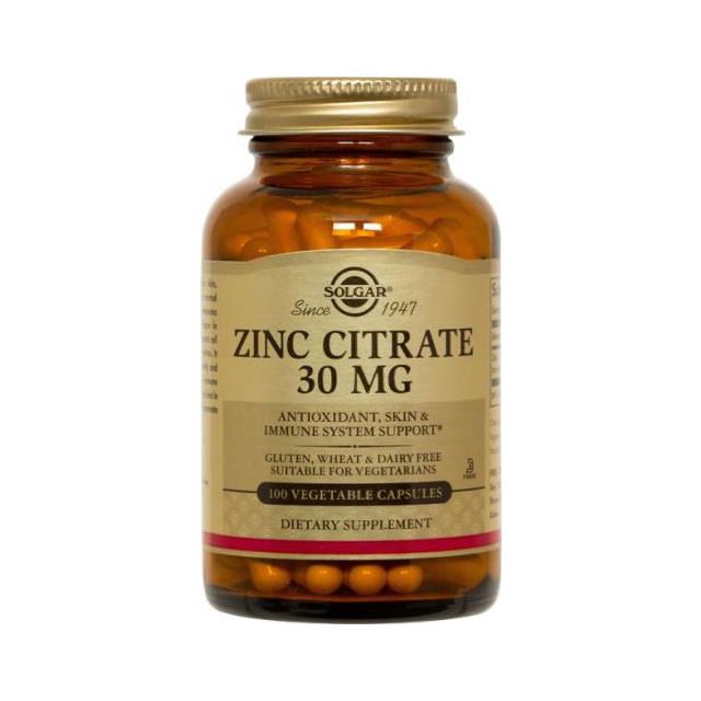 Zinc Citrate 30 mg 100 vcaps Solgar